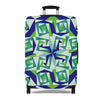 Mystery Maze Luggage Cover — Blue Green Abstract Travel Protector