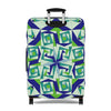 Mystery Maze Luggage Cover — Blue Green Abstract Travel Protector