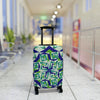 Mystery Maze Luggage Cover — Blue Green Abstract Travel Protector