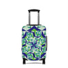 Mystery Maze Luggage Cover — Blue Green Abstract Travel Protector