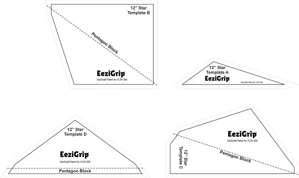 Connie's Texas Star 12" Template with EeziGrip