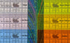 Color swatches with labeled colors on a grid background