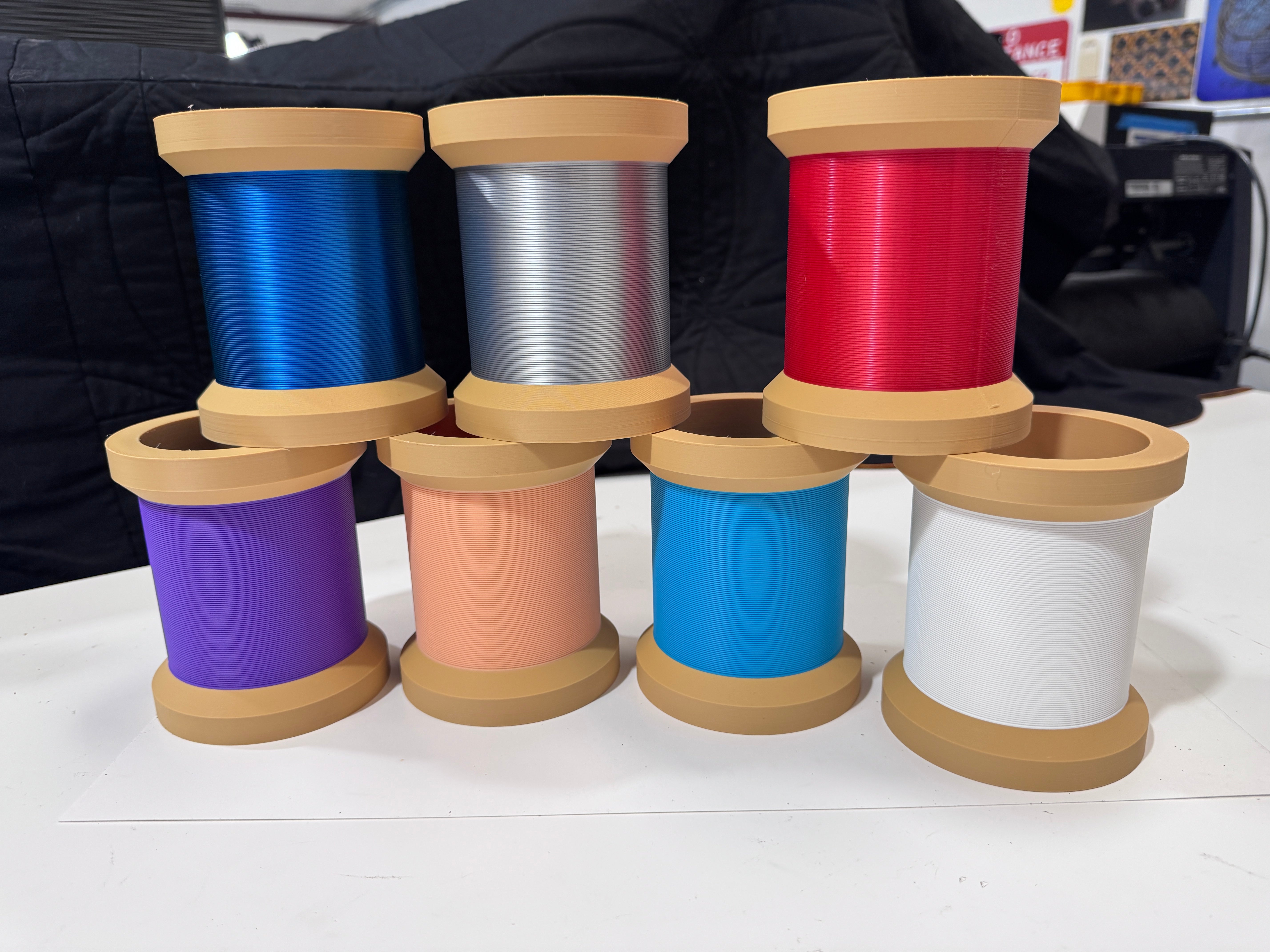 Thread Spool Pen Holder Cup